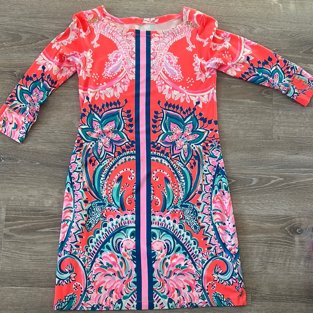 Lilly Pulitzer Vibrant Pink and Blue Dress